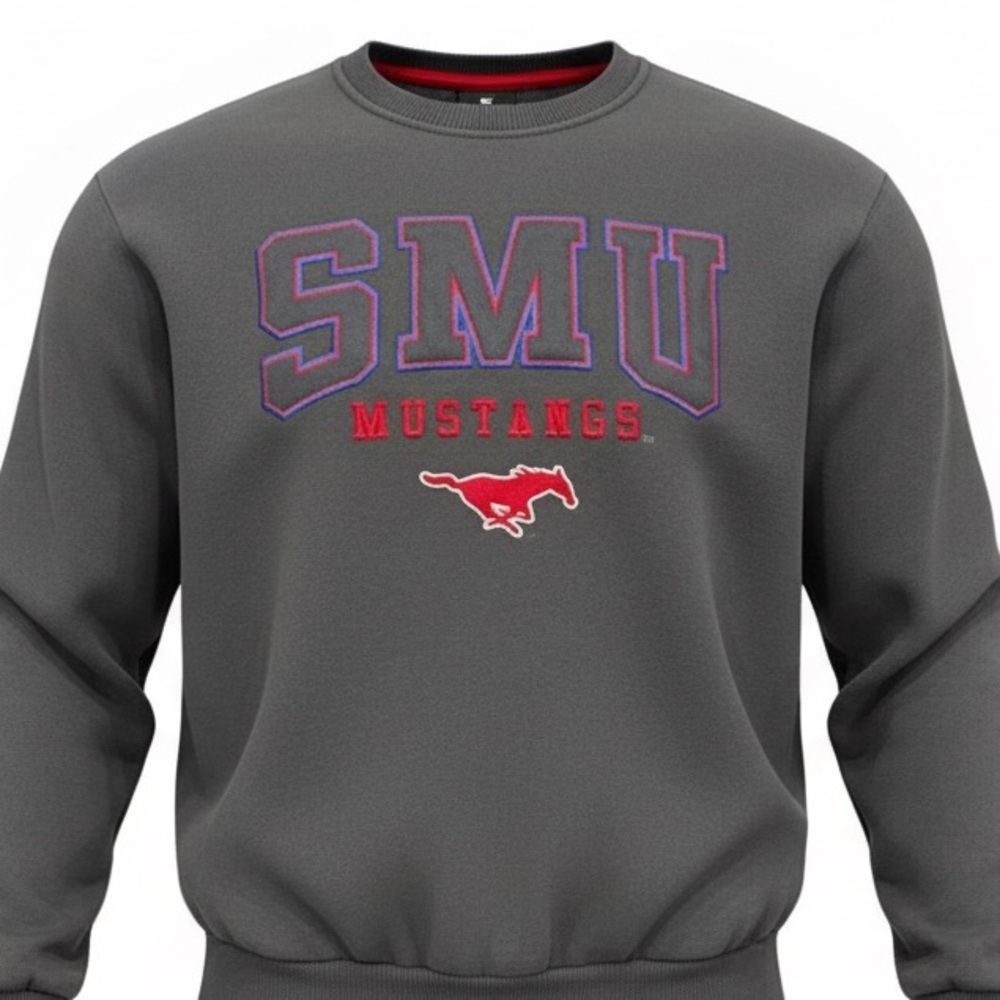 SMU Mustangs Sweatshirt Small Gray Colosseum Logoโ Collegecore Fan Athleisure